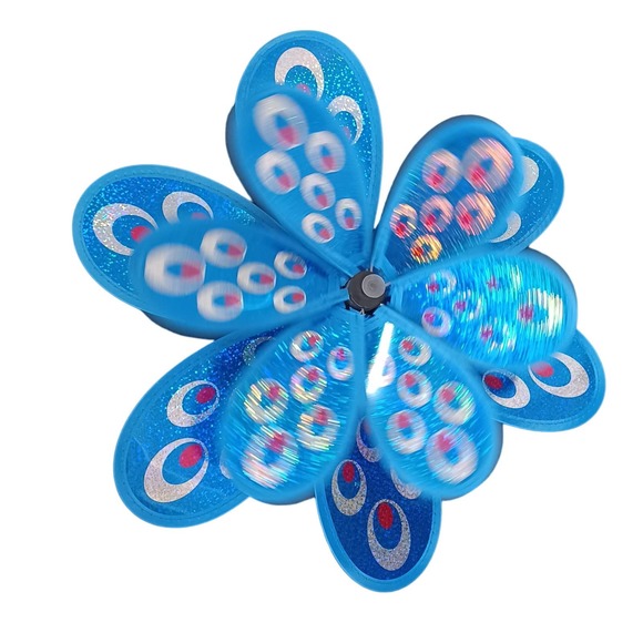 Yard Spinner NEW 3D LARGE Double Petal Wind with Stake Flower is 15 Inches Wide! - Picture 1 of 10